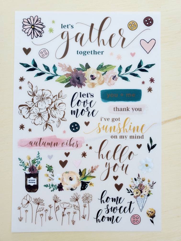 4 sheets Rub ons Transfer stickers inspirational stickers Etsy