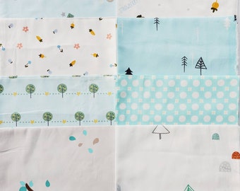 8pc Quilting cotton fabric lot, animal fabric, cotton twill fabric, quilting, sewing, nature fabric, 40 by 50 cm, fabric bundle, fat quarter