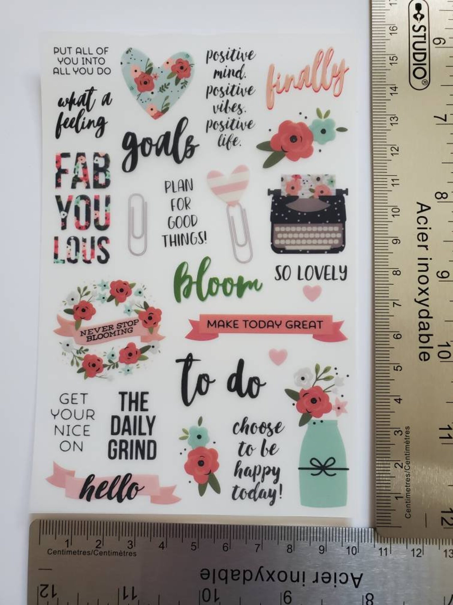 4 sheets Rub ons Transfer stickers inspirational stickers Etsy