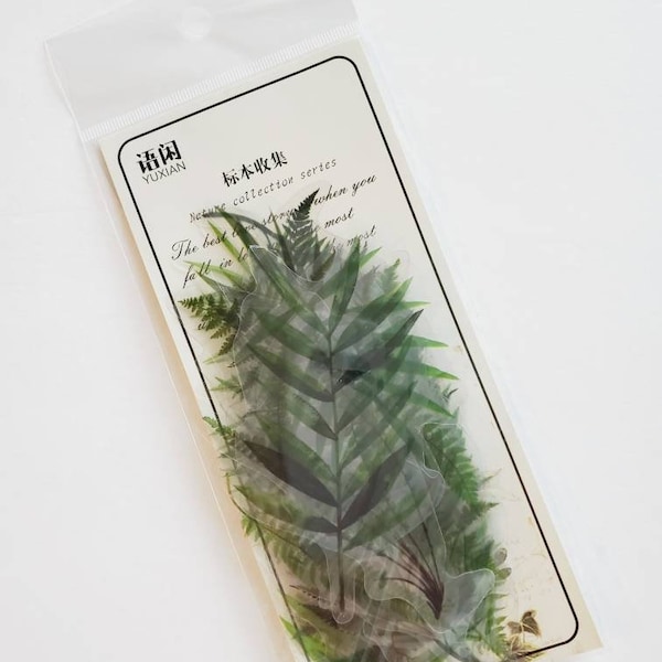 40pcs large leaves transparent stickers plant stickers decorative scrapbooking plant stickers junk journal embellishment stickers leaf clear