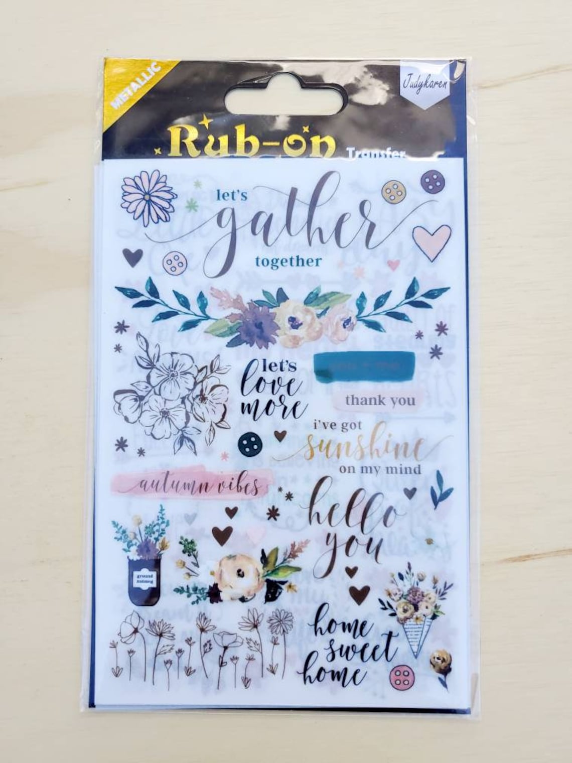 4 Sheets Rub Ons Transfer Stickers Inspirational Stickers Etsy