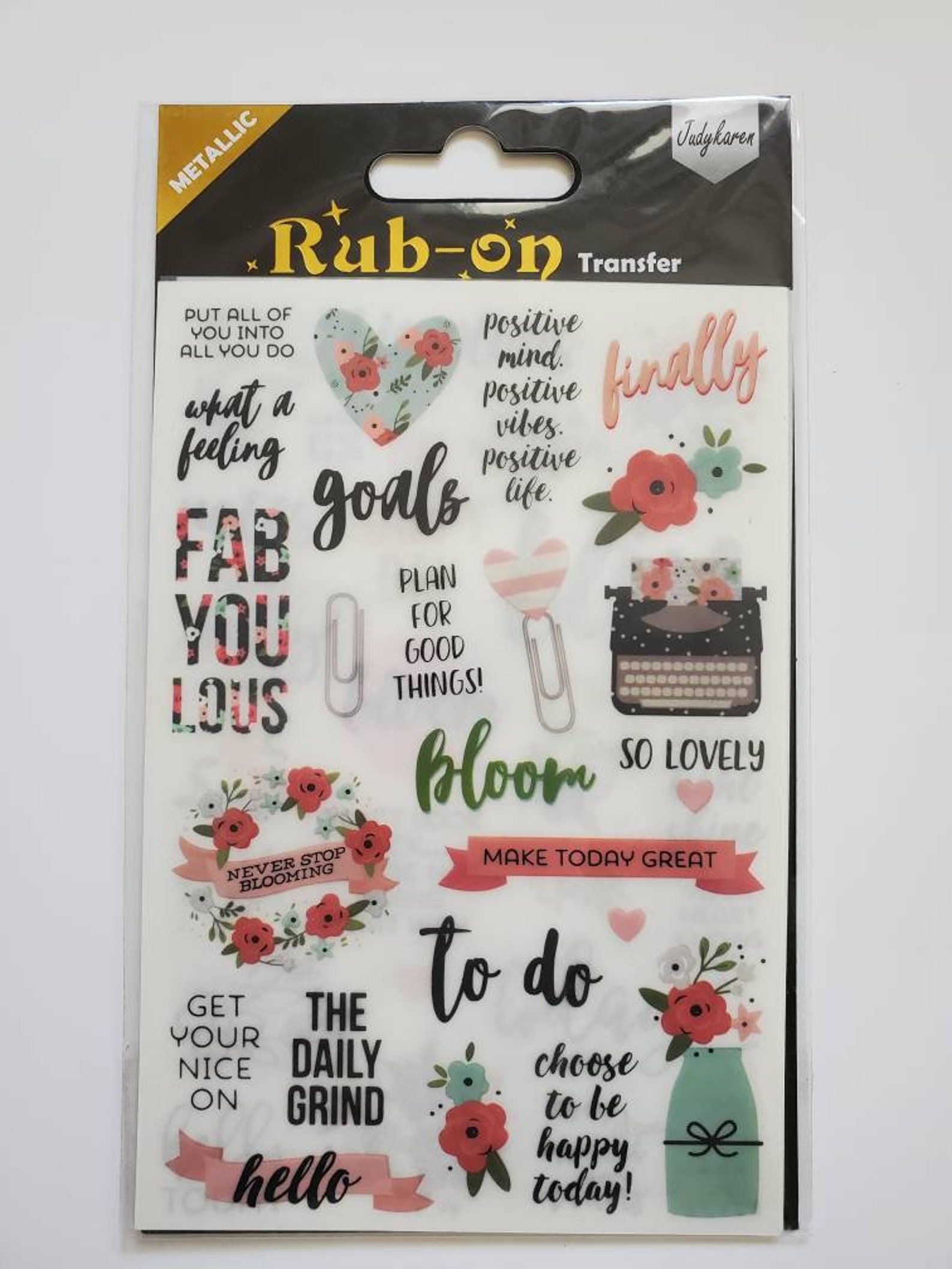 4 sheets Rub ons Transfer stickers inspirational stickers Etsy