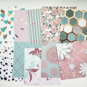 Lot de 20 morceaux de papier cartonné pour album de scrapbooking, 6 x 6 pouces, feuille d'or, journal pour éphémères, papier de décoration, embellissement, fabrication de cartes