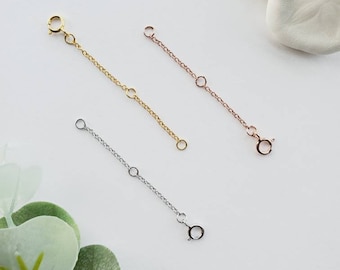 925 sterling silver chain Extender, necklace chain extender, adjustable extender chain, necklace chain extension, cable chain extender