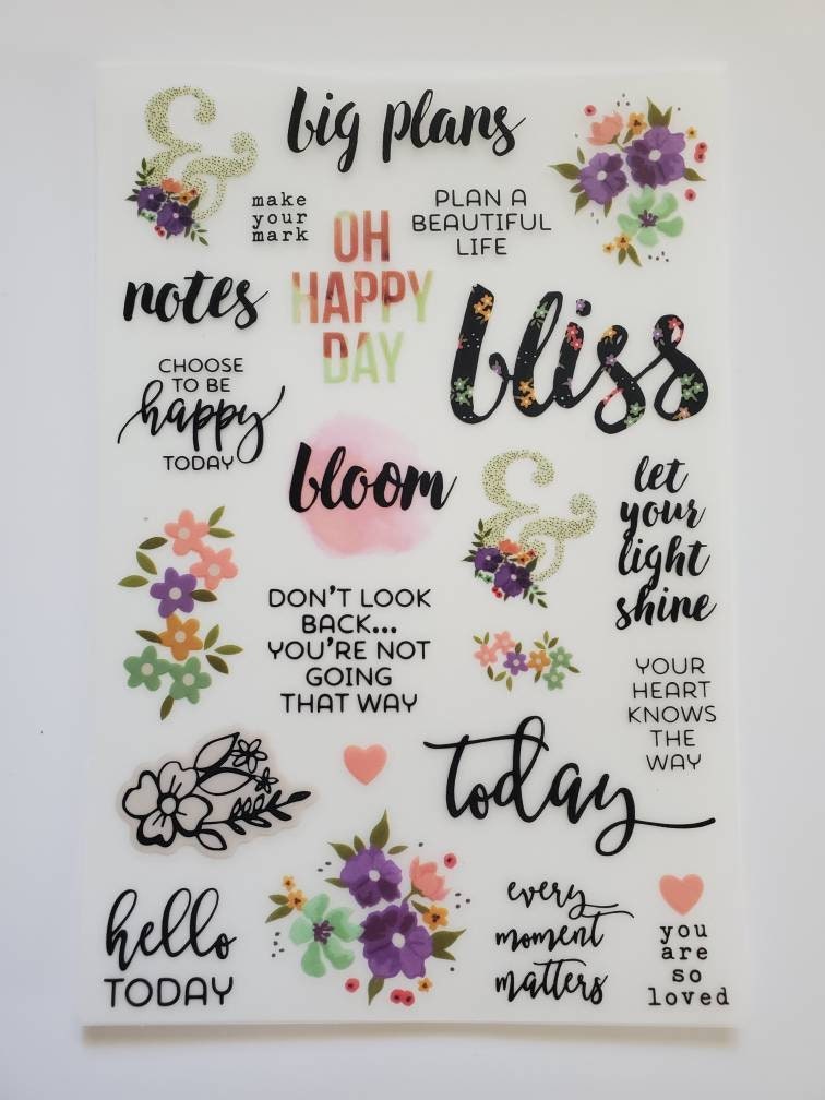 4 sheets Rub ons Transfer stickers inspirational stickers Etsy