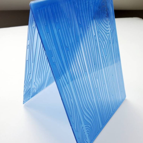 Tree print plastic embossing folder with wood grain card making raised texture impressions scrapbook papers junk journal ephemera
