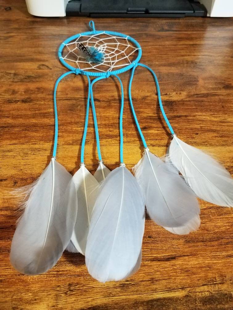 Blue and White Dreamcatcher. Blue dreamcatchers. White | Etsy