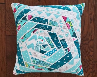 Quilted Pillow Cover - Fabric Pillow Cover - Handmade Pillow Case
