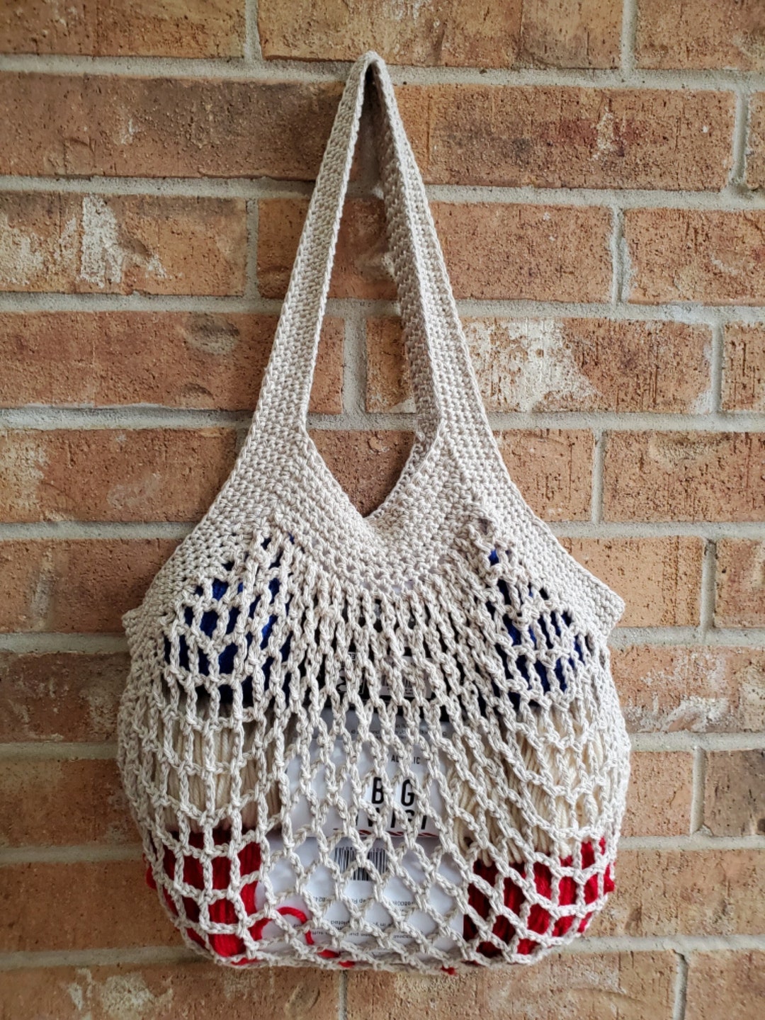 Crochet Bag, French Market Bag, Crochet Market Bag, Farmers Market Bag