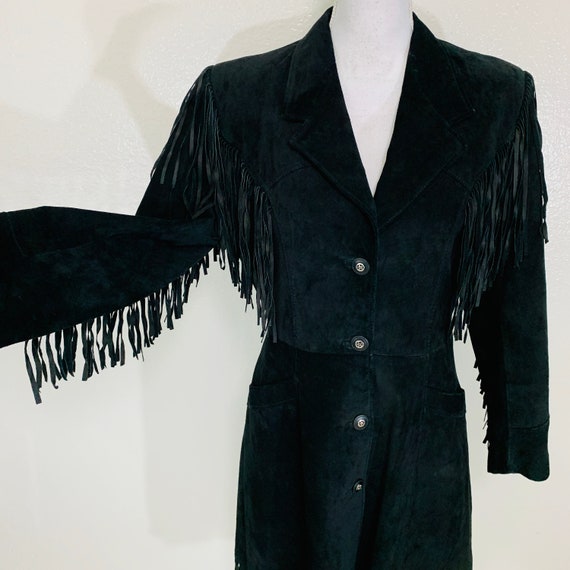 Vintage Pioneer Wear Western Fringe Suede Leather