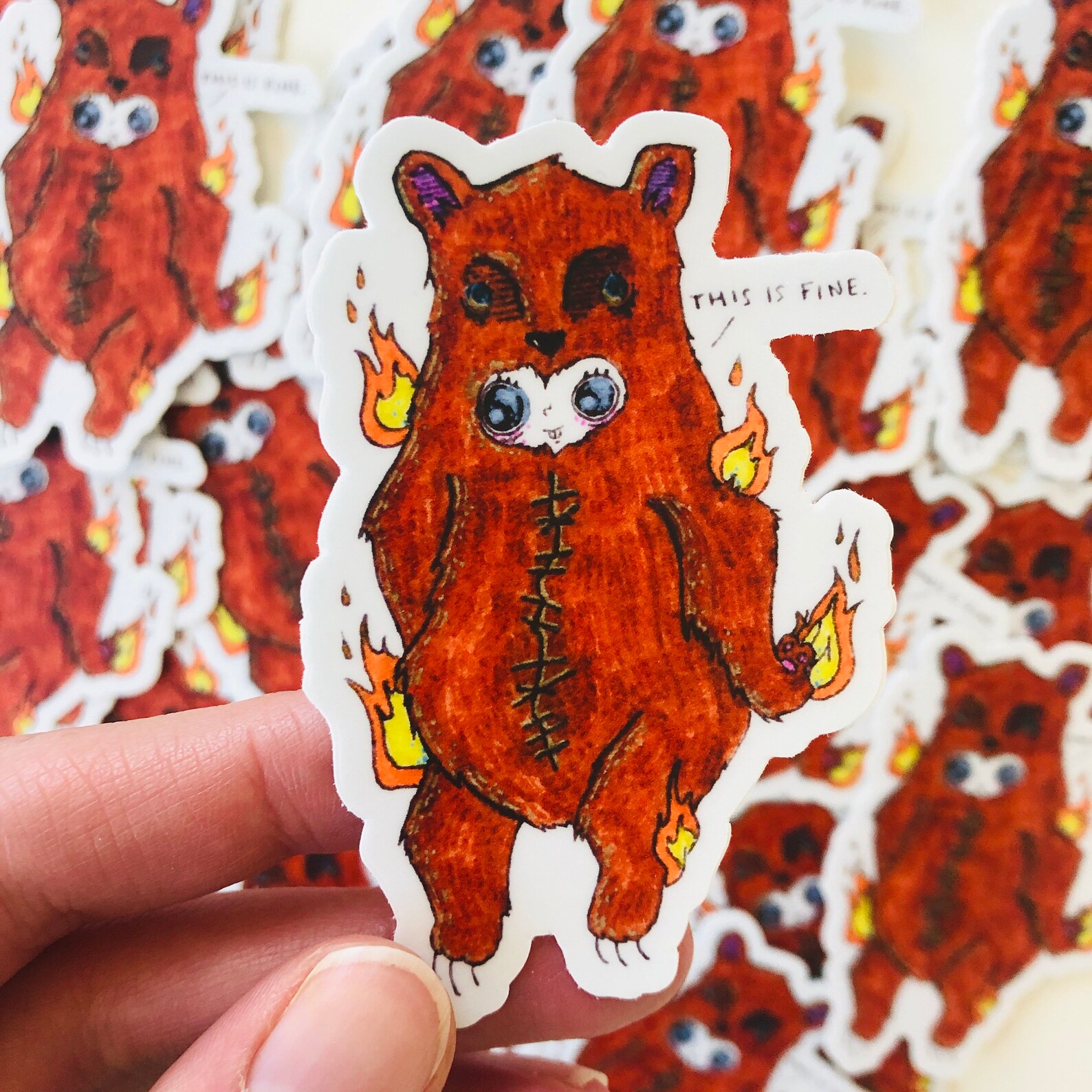 Midsommar Christian Bear Vinyl Sticker Etsy