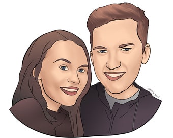 Digital Portrait | Caricature | Gift Idea for Him, Her, Family | Birthday | Wedding | Anniversary | Valentine's Day