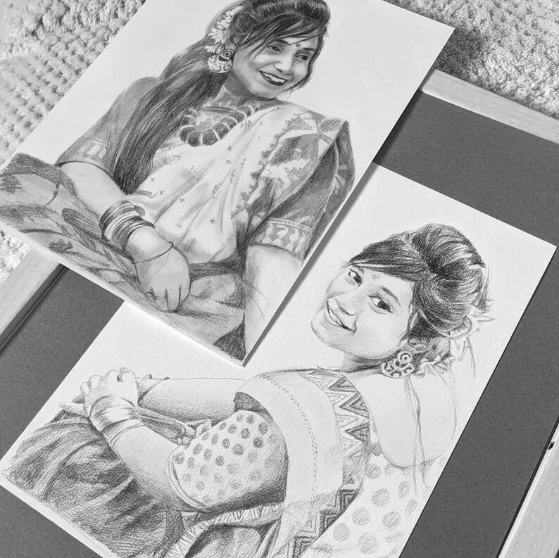 Handmade Portrait Drawing from Photos Professional Portrait Artist Near Me Portrait Drawing Personalised Portrait Custom Portrait image 5