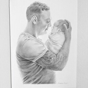 Handmade Portrait Drawing from Photos Professional Portrait Artist Near Me Portrait Drawing Personalised Portrait Custom Portrait image 9