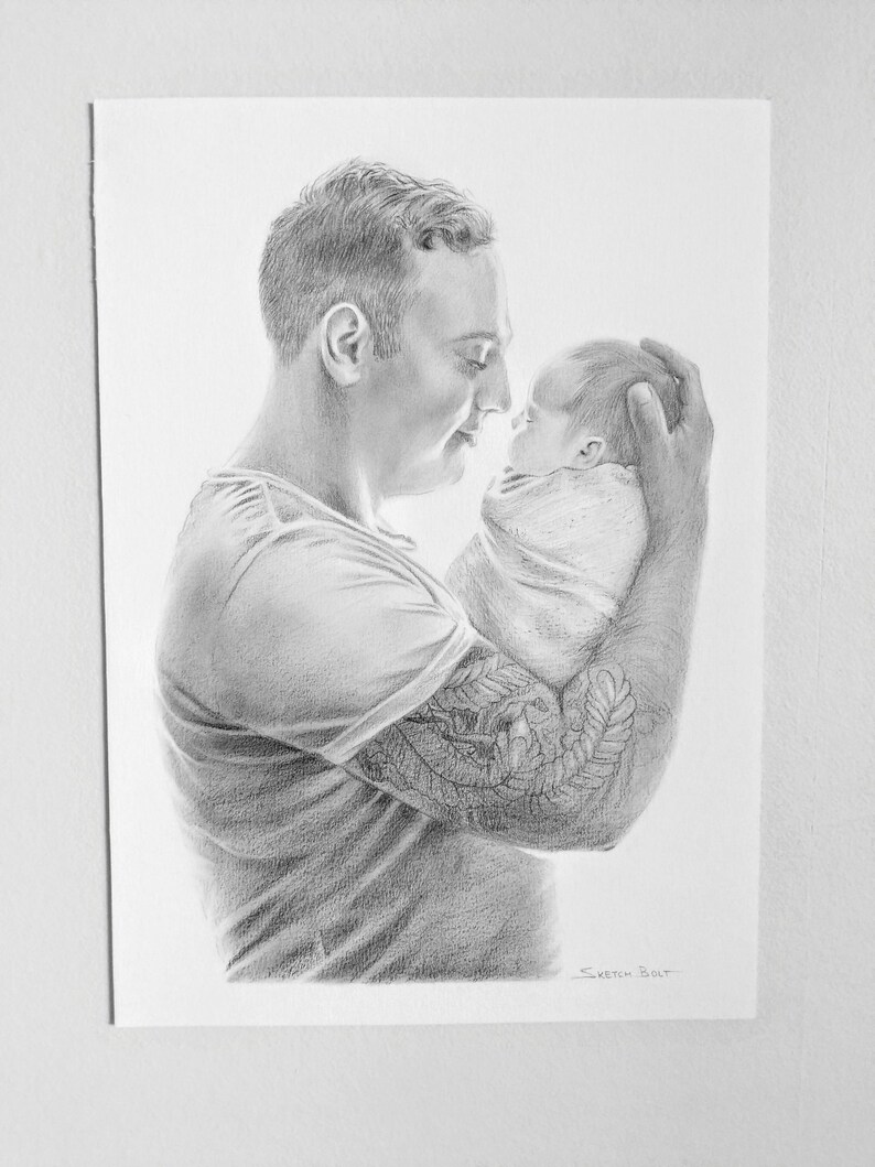 Handmade Portrait Drawing from Photos Professional Portrait Artist Near Me Portrait Drawing Personalised Portrait Custom Portrait image 9