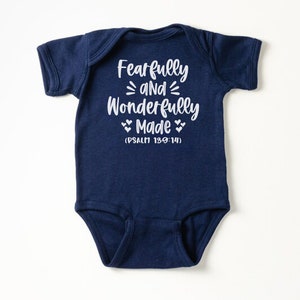 Fearfully And Wonderfully Made Clothes | Bible Verse Top | Religious Baby Clothes | Christian Themed Bodysuit | Baby Boy | Baby Girl