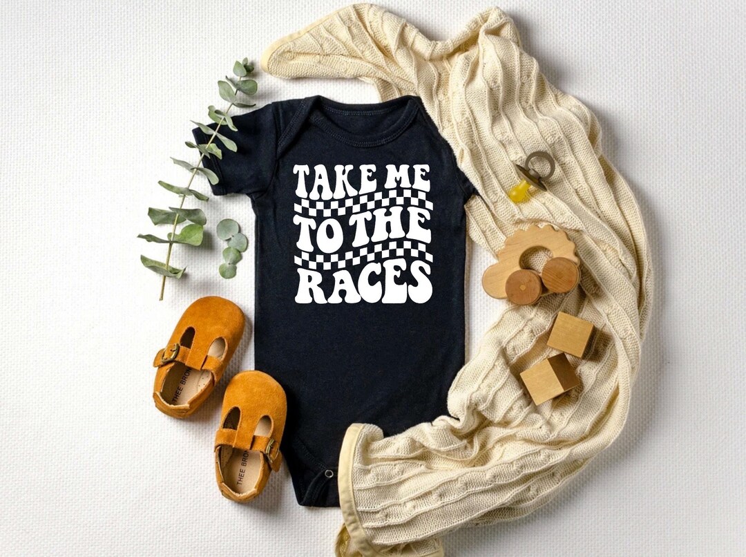 Take Me to the Races Checkered Bodysuit Baby Boy Racing Clothes Baby