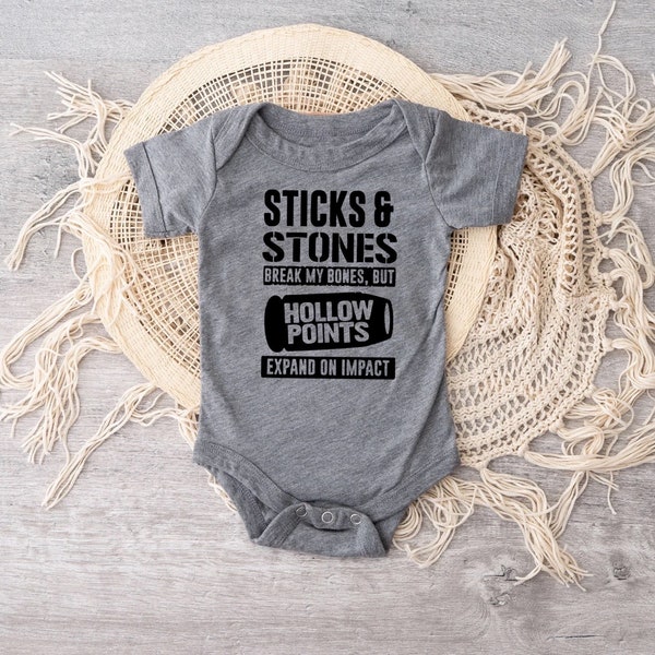 2nd Amendment Baby Bodysuit | Military Bodysuit For Babies | Firearms Bodysuit | Hollow Point Baby Bodysuit | Baby Shower Gift