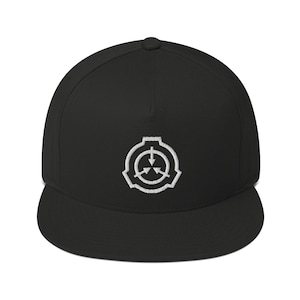 Embroidered SCP-Anti viewing apparatus Flat Bill Cap with SCP logo