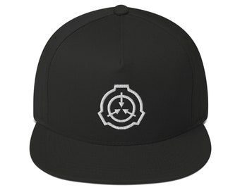 SCPロゴが刺繍されたSCP-Anti視聴装置フラットビルキャップ