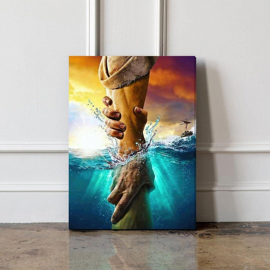 Jesus Christ Wall Art Poster the Hand of God Christian Painting Print ...