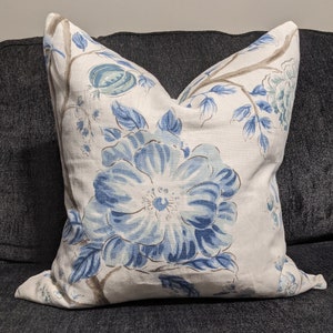 Kravet "errington" Lake Blue Decorative Pillow Cover - 100% Linen Large ...