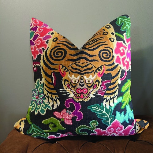 NEW! Tibet Tiger Eye Designer Decorative Pillow Cover - Vibrant, Multi color