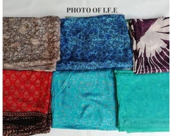 1 12 oz bag of recycled sari silk bag 203 Scrap bag of sari silk