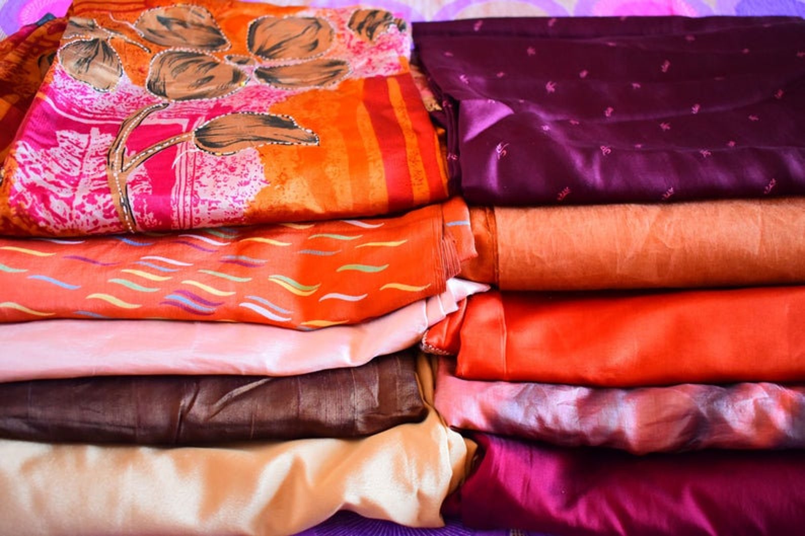 Lot sari Bundle of Art Silk Fabric Silk sari Art Silk Fabric Etsy