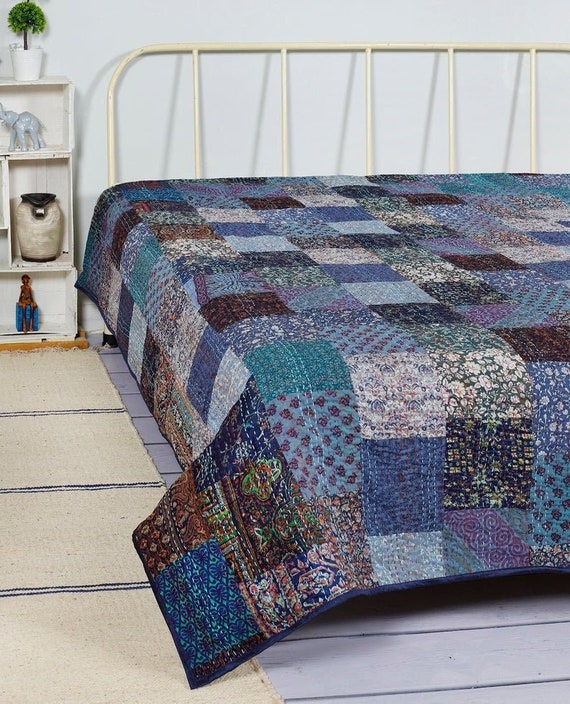 kantha Quilts-vintage kantha quilt-Handmade kantha quilts-bohemian kantha quilt 2618