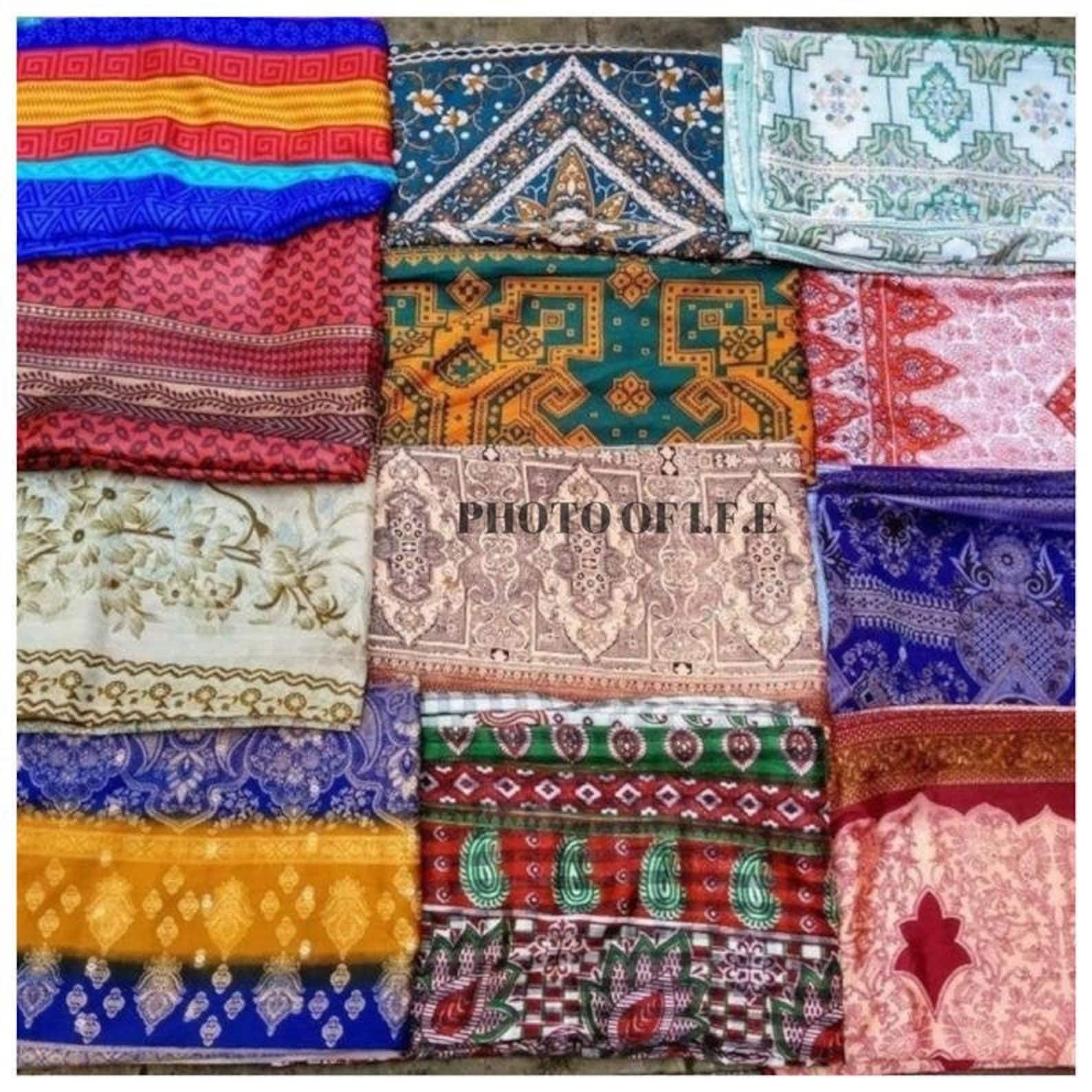 WHOLESALE LOT of Vintage Silk Sari Indian Silk Saris Fabric Etsy