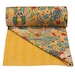 Yellow Frida Khalo Cotton King Kantha Quilting Queen Bedspreads Throw Frida Kahlo Printed Blanket Bohemian Bedspread Handmade Quilt 