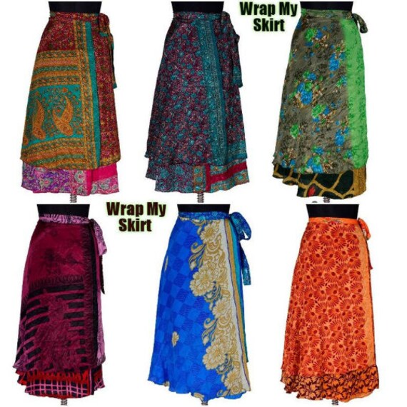 5 Pcs Indian Silk Skirts Vintage Silk Skirt Bohemian Skirts | Etsy
