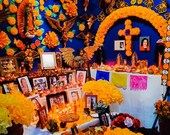 MARIGOLD flower pompom garland gold yellow orange day of the dead rustic fall theme wedding engagement ofrenda baby shower decorations prop