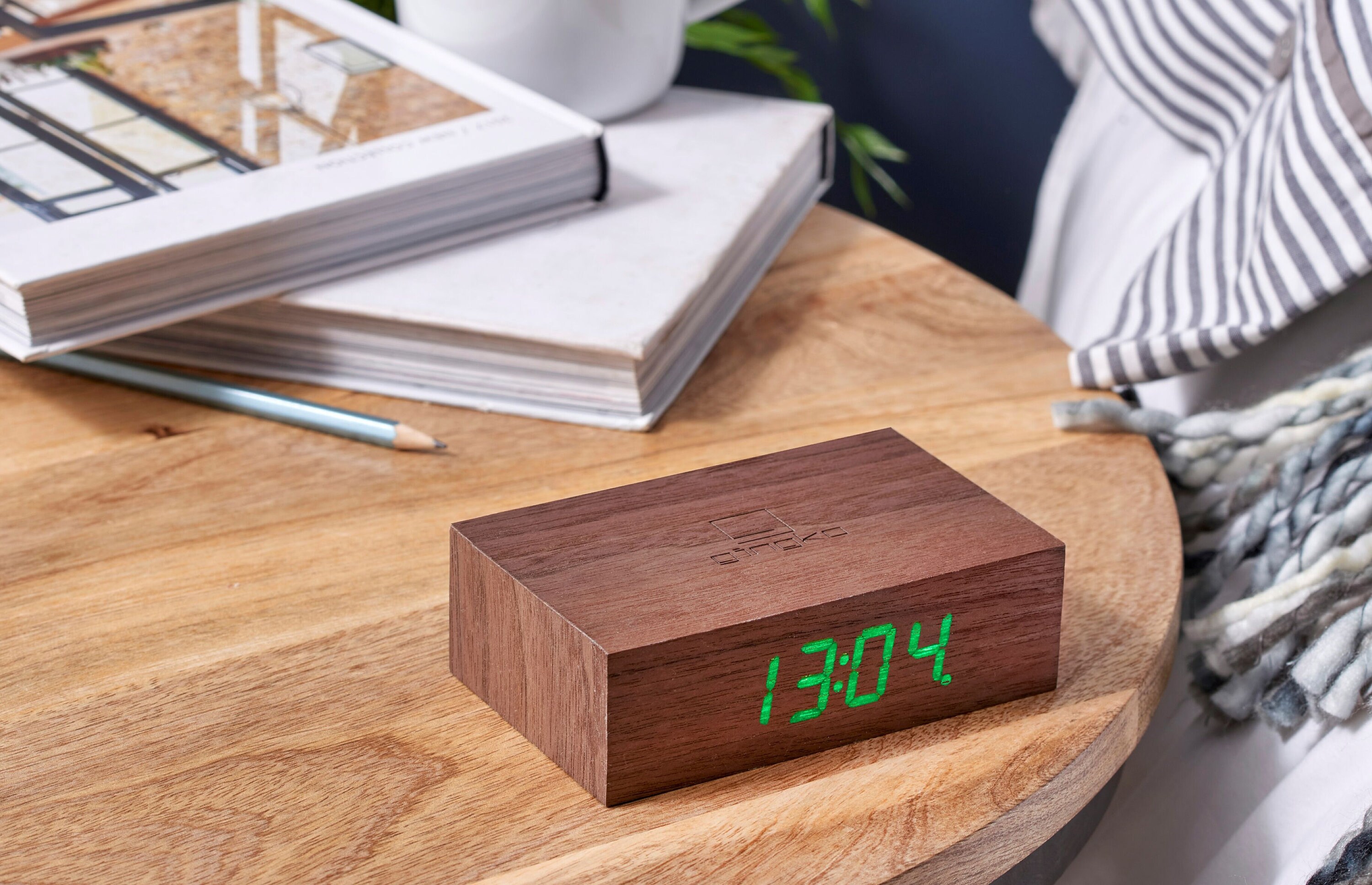 Quirky Walnut Wood Flip Click Clock Perfect Gift Alarm Etsy