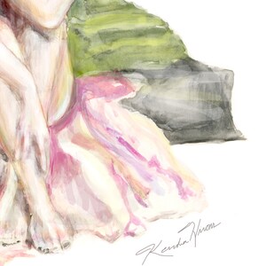 Nude Watercolor, Nude Woman Art, Watercolor, Woman, Soft Colors