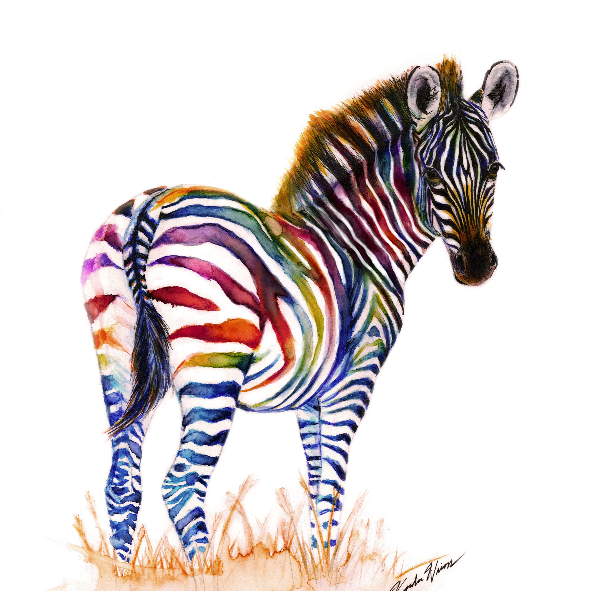 Rainbow Zebra, Nursery, Art, Animal, Print -  Canada