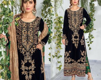 velvet salwar kameez designs pakistani