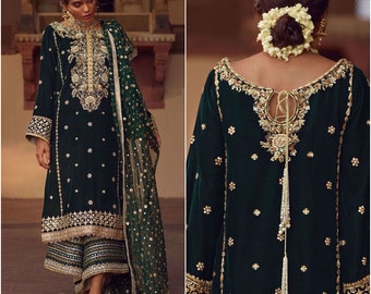 velvet wedding dresses pakistani