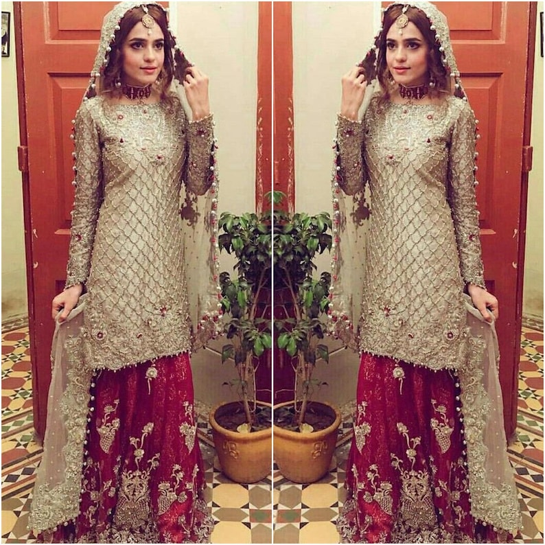 Custom Stitched Pakistani Indian Wedding dresses Bridal Red Lehnga Collection shirt Eid Style Suits Latest Clothes Shalwar Kameez for USUK