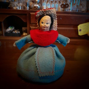 Unique Vintage Midcentury Lenci Style Felt Purse Doll (1950s)