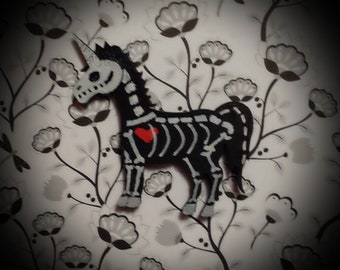 Skeletal Unicorn Magnet