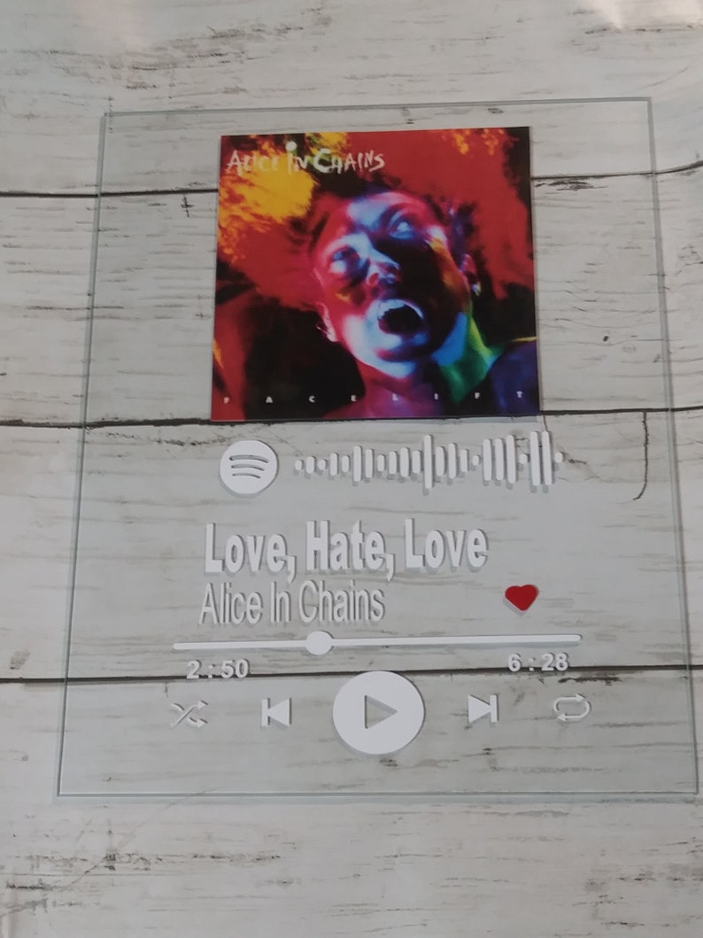 Spotify Glass Art Custom Song Art Personalized Glass Song Etsy