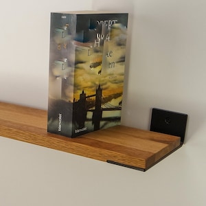 Wall shelf made of oak and steel 60 cm handmade wood industrial rustic shelf customizable TYPE D