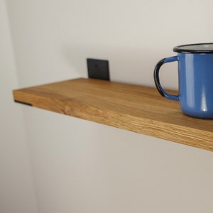 Shelf made of oak and steel 45 cm 50 cm 60 cm 70 cm 80 cm 90 cm wood industrial rustic wall shelf handmade customizable TYPE D