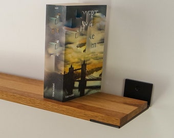 Wandregal aus Eiche und Stahl 60 cm Handarbeit Holz industrial rustikal Regal individualisierbar TYP D