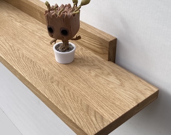 Wandregal aus Eiche 100 cm Holz industrial handgefertigt individualisierbar TYP X