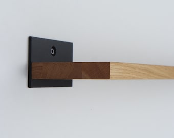 Regal aus Eiche und Stahl 80 cm Holz industrial rustikal Wandregal handgefertigt individualisierbar TYP B