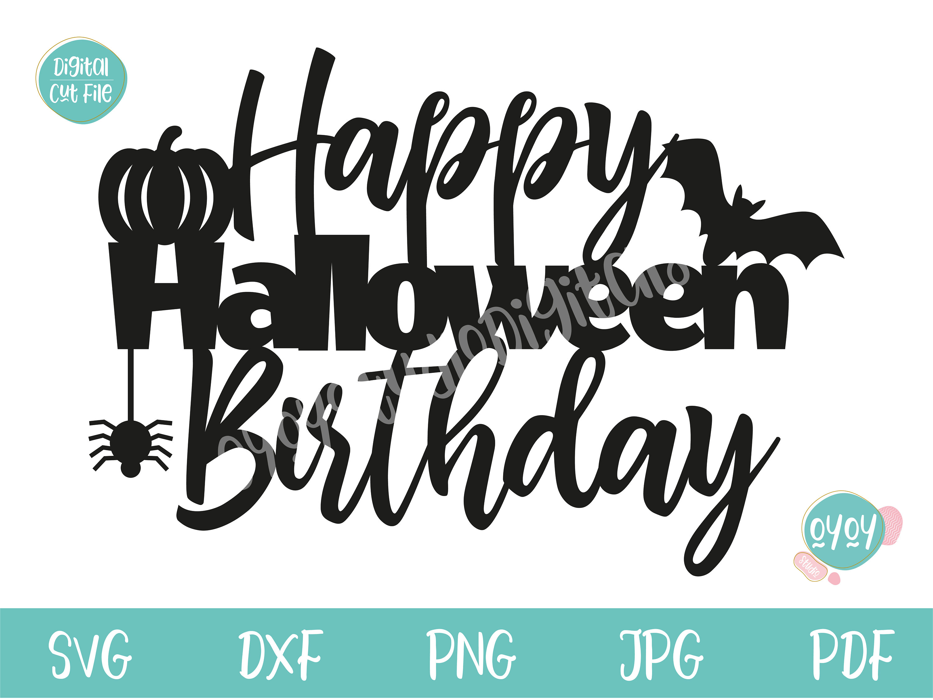 Happy halloween birthday svg happy birthday cake topper etsy de