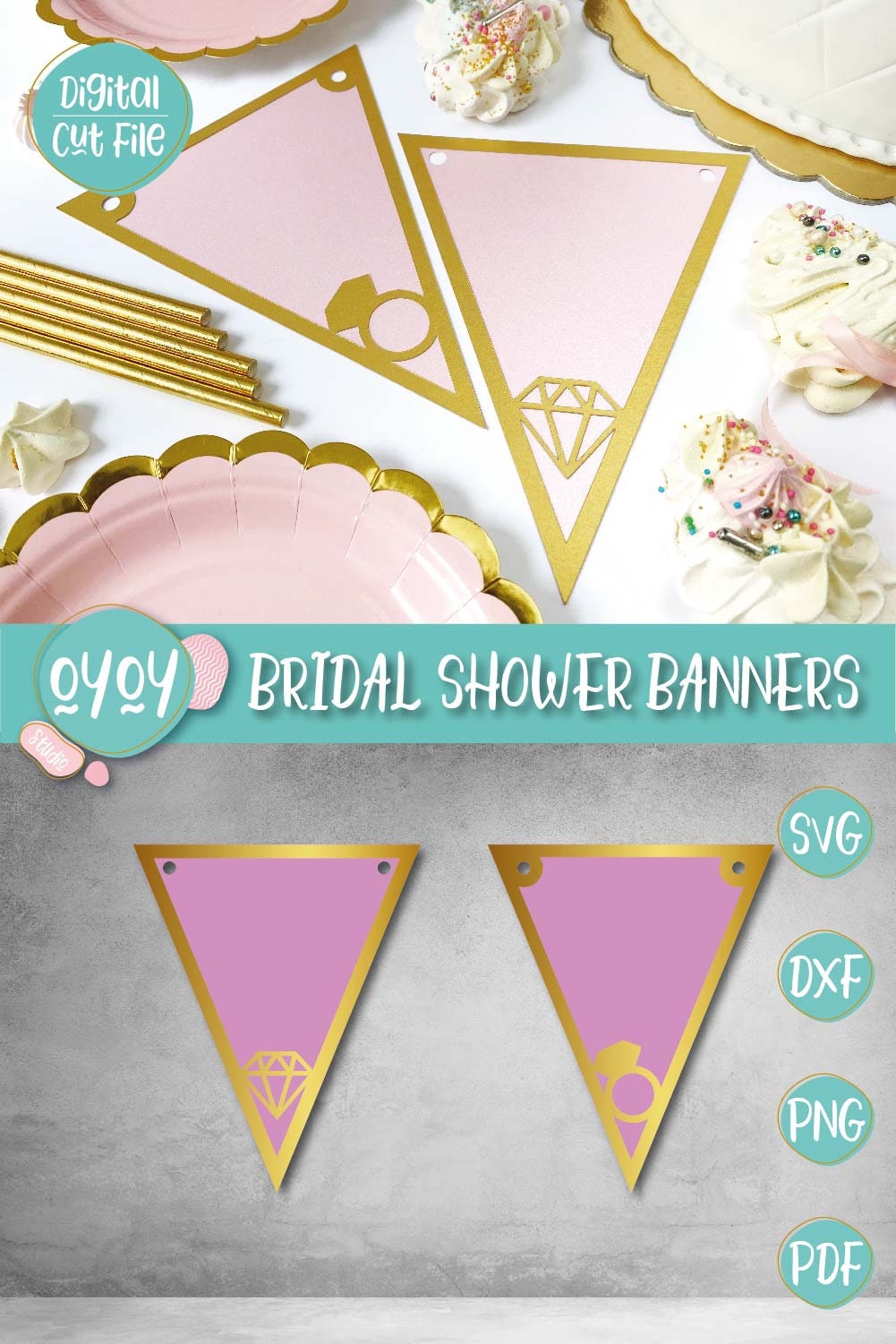 Bridal Shower Banner SVG Bunting Banner SVG Pennant SVG Etsy